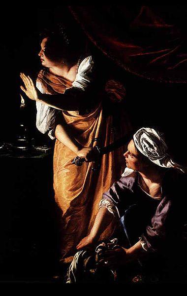 Artemisia gentileschi Judith and Her Maidservant with the Head of Holofernes, oil painting image